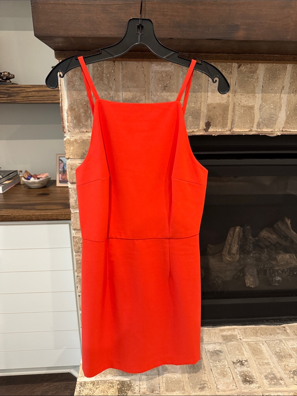 French Connection Bright Orange Spaghetti-Strap Mini Dress